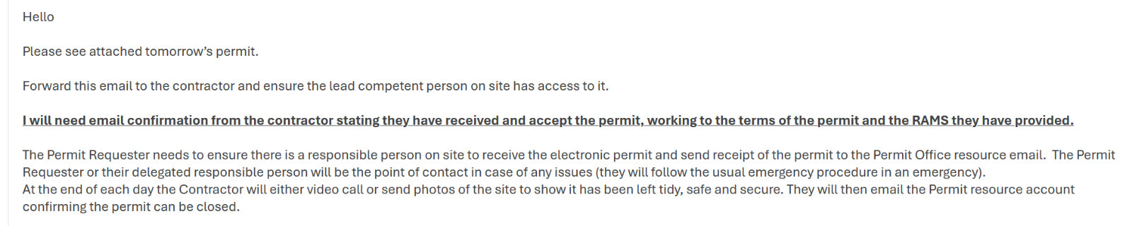 Permit Email