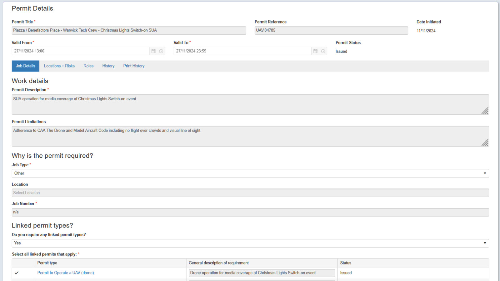 Q2 Drone Permit Application