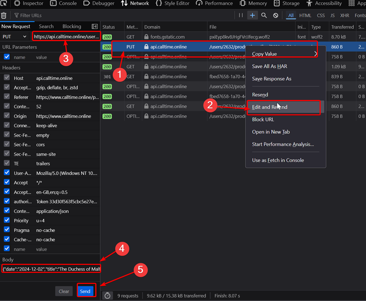 Updating the CallTime production date